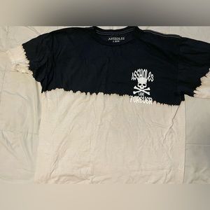 Assholes Live Forever Half Tie Dye Skull Cross T-Shirt